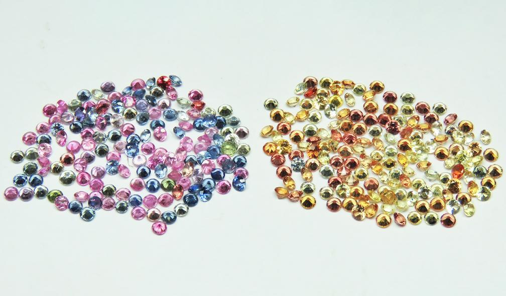 Melee-sized coloured sapphires