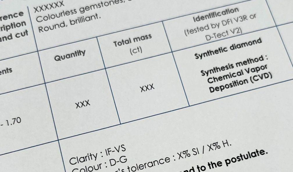 Synthetic diamonds certification