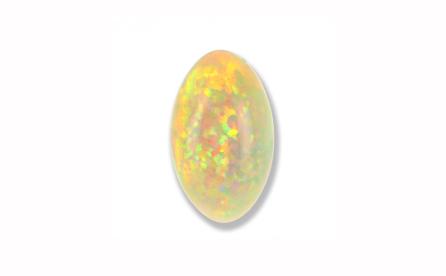Inclusions de cinabre dans une opale éthiopienne